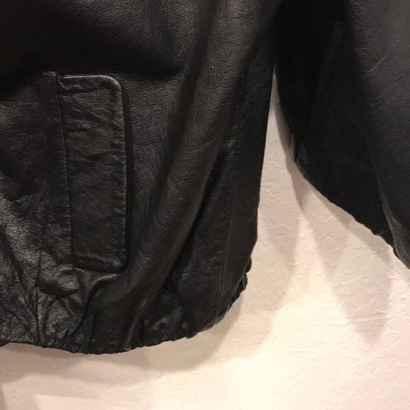 TEX Max Azria leather button down wide neck jacket - Picture 5 of 8